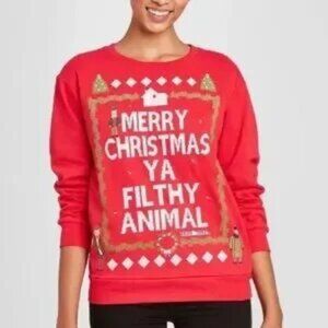NWT: LIGHTUP Home Alone Merry Christmas Ya Filthy Animal Sweatshirt Sizes XS &Sm